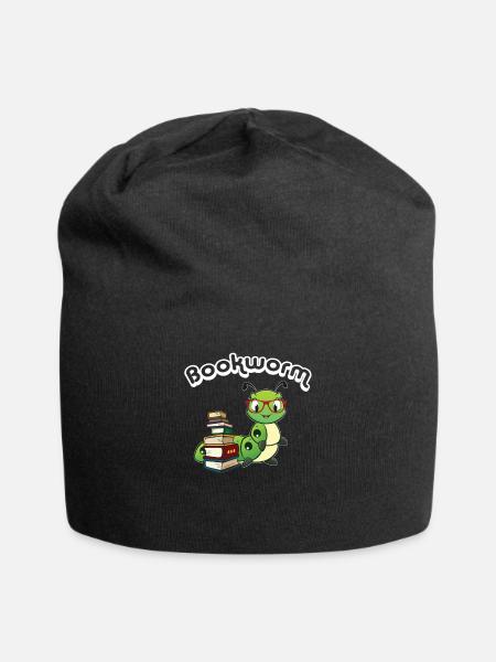 Bücherwurm - Jersey-Beanie - Schwarz