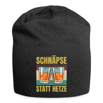 Lustiges Schnaps - Schnäpse Statt Hetze - Retro - Jersey-Beanie - Schwarz - Vorne