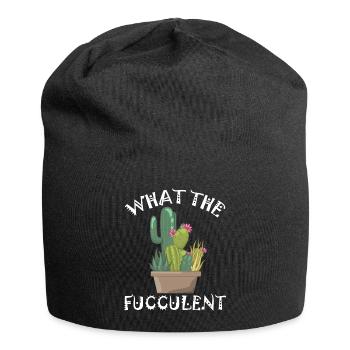 cute Kawaii Cactus Succulents What the Fucculent - Jersey-Beanie - Schwarz - Vorne