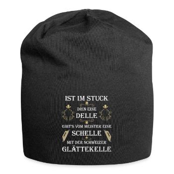 Stuckateur Gipser lustiges Spruch Design - Jersey-Beanie - Schwarz - Vorne