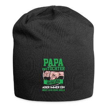 Papa Tochter - Jersey-Beanie - Schwarz - Vorne