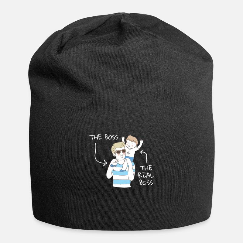 Papa Sohn - Jersey-Beanie - Schwarz