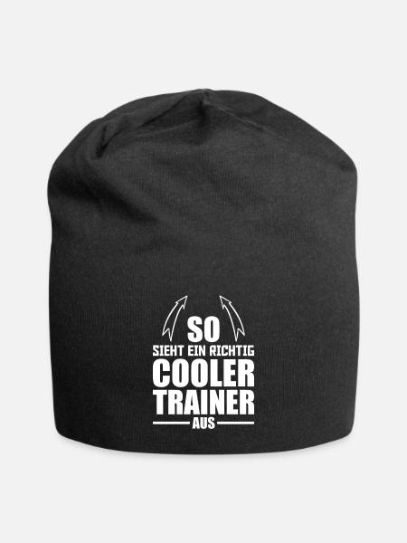 So sieht ein richtig cooler Trainer aus Fußball - Jersey-Beanie - Schwarz