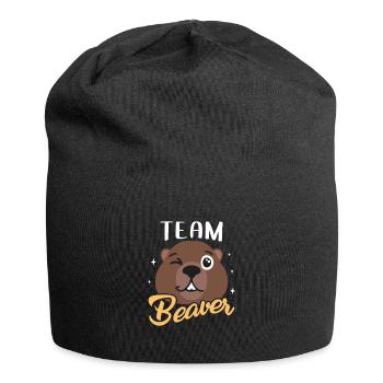 Waldarbeiter Otter Biber Geschenk - Jersey-Beanie - Schwarz - Vorne