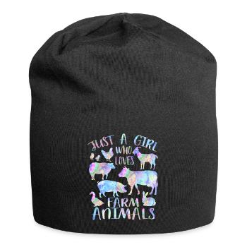 Just a girl who loves farm animals - Jersey Beanie - black - Front