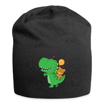 Dinosaur gift idea dino lover - Jersey Beanie - black - Front