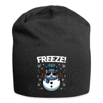 Kapitän Frost Schneemann Polizei Weihnachten - Jersey-Beanie - Schwarz - Vorne