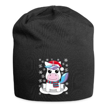Unicorn Christmas gift Christmas present - Jersey Beanie - black - Front