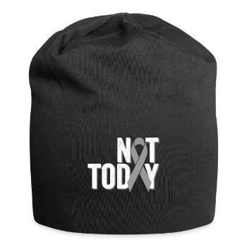 Nicht heute | Brain Cancer Warrior - Jersey-Beanie - Schwarz - Vorne