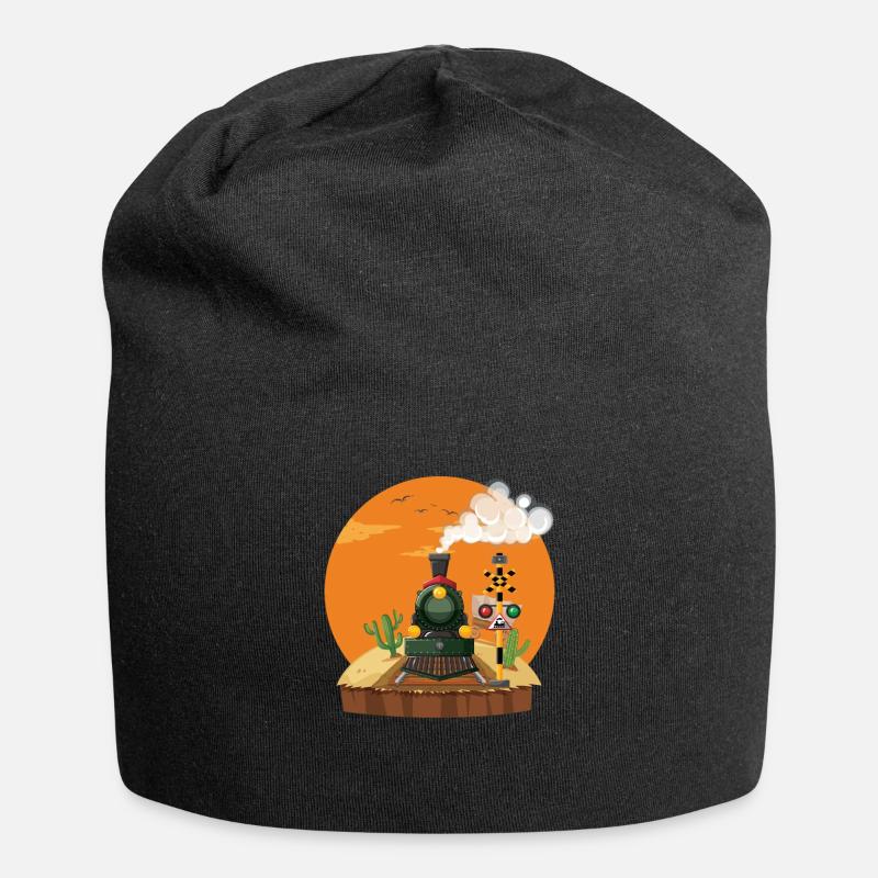 Train Trains Model Railway Railway Gift - Jersey Beanie - black