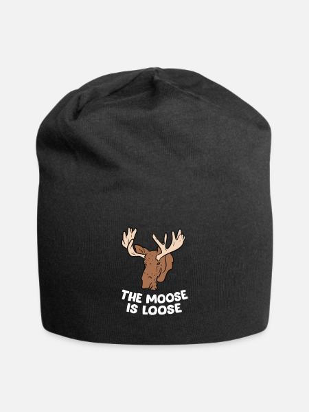 The Moose Is Loose Cute Moose Lovers Canadian - Bonnet en jersey - noir