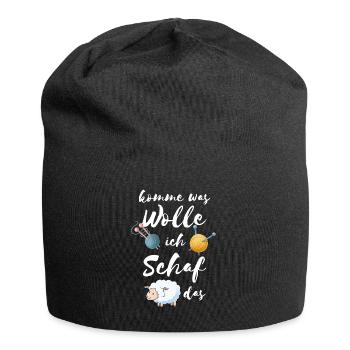 Lustiger Häkeln Spruch für Mütter Geschenk - Jersey-Beanie - Schwarz - Vorne