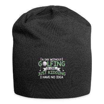 Golf Club | Golfer Golfspieler Geschenk Golfplatz - Jersey-Beanie - Schwarz - Vorne