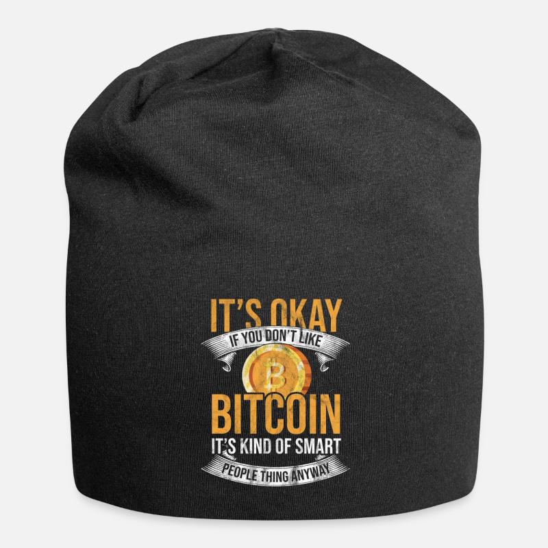 Bitcoin Blockchain Currency Litecoin Crypto Exchange - Jersey Beanie - black