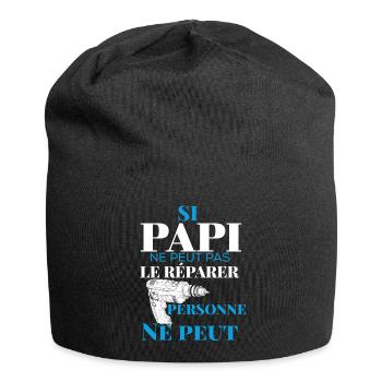 Si Papi Ne Peut Pas Le Réparer Personne Ne Peut - Bonnet en jersey - noir - Devant