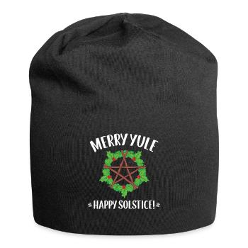Wiccan Merry Yule Winter Solstice print - Jersey Beanie - black - Front