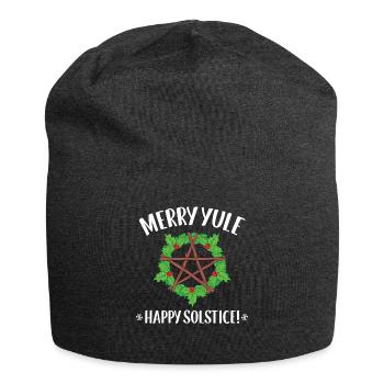 Wiccan Merry Yule WinterSonnenwende drucken - Jersey-Beanie - Anthrazit - Vorne