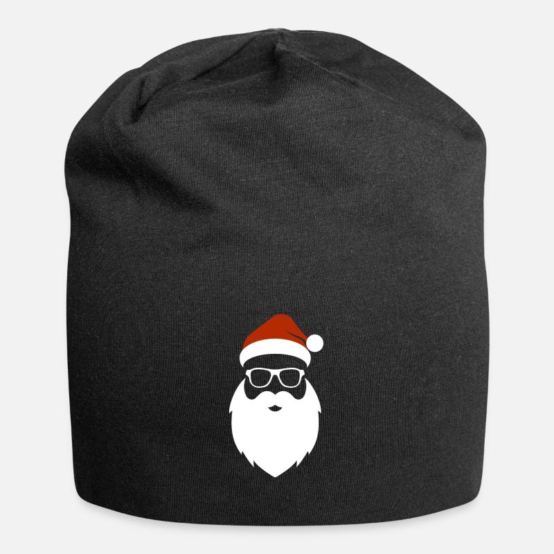 Bearded Santa Claus - Bärtiger Weihnachtsmann - Jersey-Beanie - Schwarz