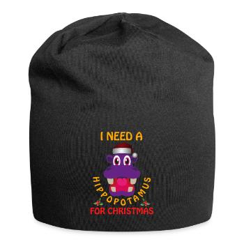 Weihnachten Weihnachten Weihnachten Weihnachten Weihnachten - Jersey-Beanie - Schwarz - Vorne