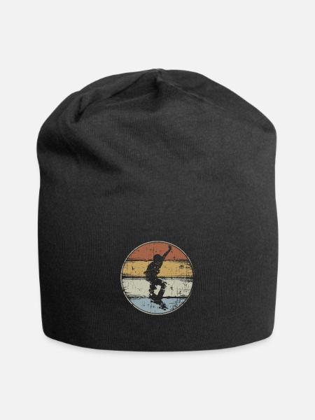 Skateboard skater vintage - Jersey Beanie - black