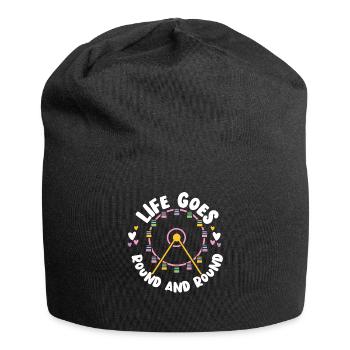 Riesenrad Leben Kirmes Geschenk - Jersey-Beanie - Schwarz - Vorne