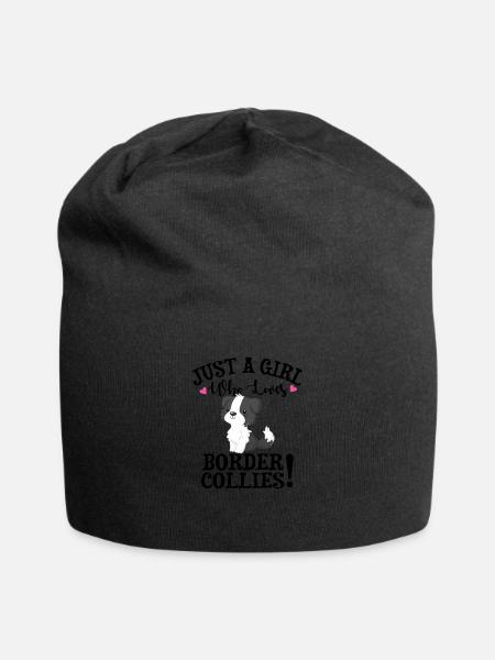 Border Collie - Jersey-Beanie - Schwarz