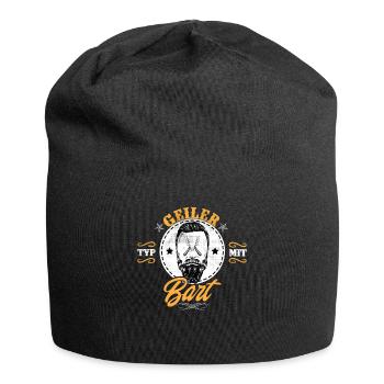 Geiler Typ Mit Bart Barbier Vollbart - Geschenk - Jersey-Beanie - Schwarz - Vorne