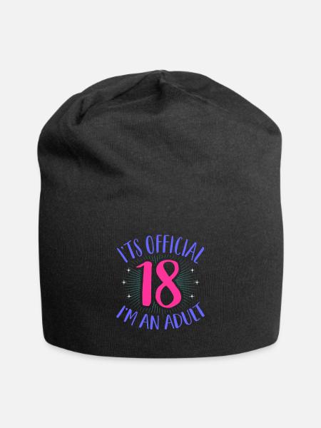 18 ans - Bonnet en jersey - noir
