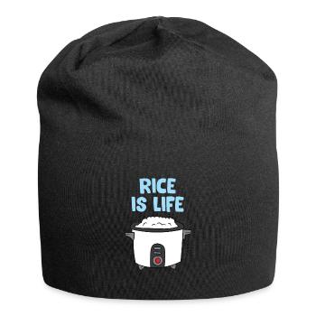 Le riz est la vie Chine sûr riz cuiseur - Bonnet en jersey - noir - Devant