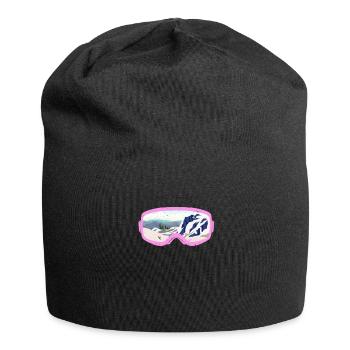 Ski skiing skier snowboard gift - Jersey Beanie - black - Front