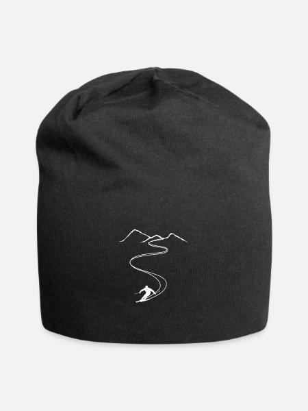 Skifahrer Ski Skifahren Powder Pulverschnee - Jersey-Beanie - Schwarz