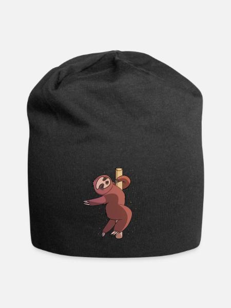 Funny Sloth Pole Dance Fitness Gift - Jersey-Beanie - Schwarz