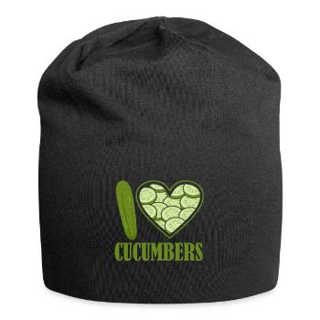 Gurke Grünes Gemüsegeschenk - Jersey-Beanie - Schwarz - Vorne