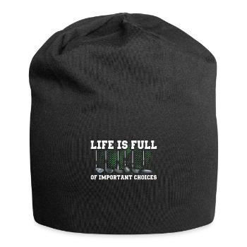 Golf Golfeur Golfeur Cadeau Golf Golf Sport - Bonnet en jersey - noir - Devant