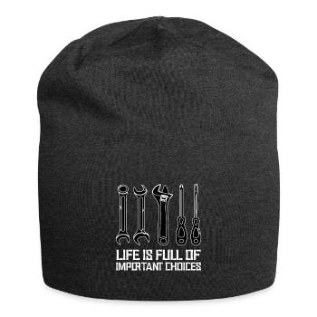 Funny Life Is Full Of Important Choices mechanic - Bonnet en jersey - charbon - Devant
