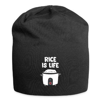 Le riz est la vie Chine sûr riz cuiseur - Bonnet en jersey - noir - Devant