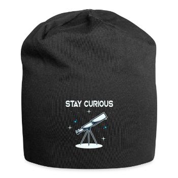 Restez curieux astronome astronome télescope - Bonnet en jersey - noir - Devant
