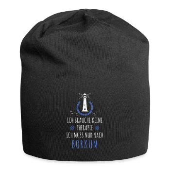 Borkum - Urlaub Meer Nordsee Urlauber Spruch - Jersey-Beanie - Schwarz - Vorne