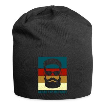 Bart Bärte Bartträger Vollbart Geschenk Hipster - Jersey-Beanie - Schwarz - Vorne