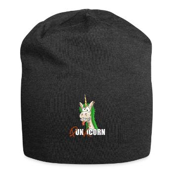 Punkicorn provocation punk unicorn Iro punk rock - Jersey Beanie - charcoal grey - Front