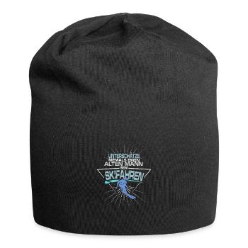 Alter Mann Skifahren - Jersey-Beanie - Schwarz - Vorne