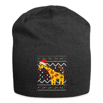Giraffe Ugly Christmas - Jersey Beanie - charcoal grey - Front