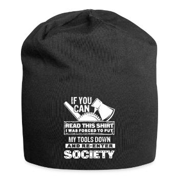 Holzarbeiter Lustiger Holzarbeiter - Jersey-Beanie - Schwarz - Vorne