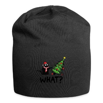 Christmas Cat What Christmas Tree Kitten - Jersey Beanie - black - Front