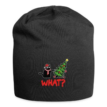 Chat de Noël What Arbre de Noël Chatons - Bonnet en jersey - noir - Devant