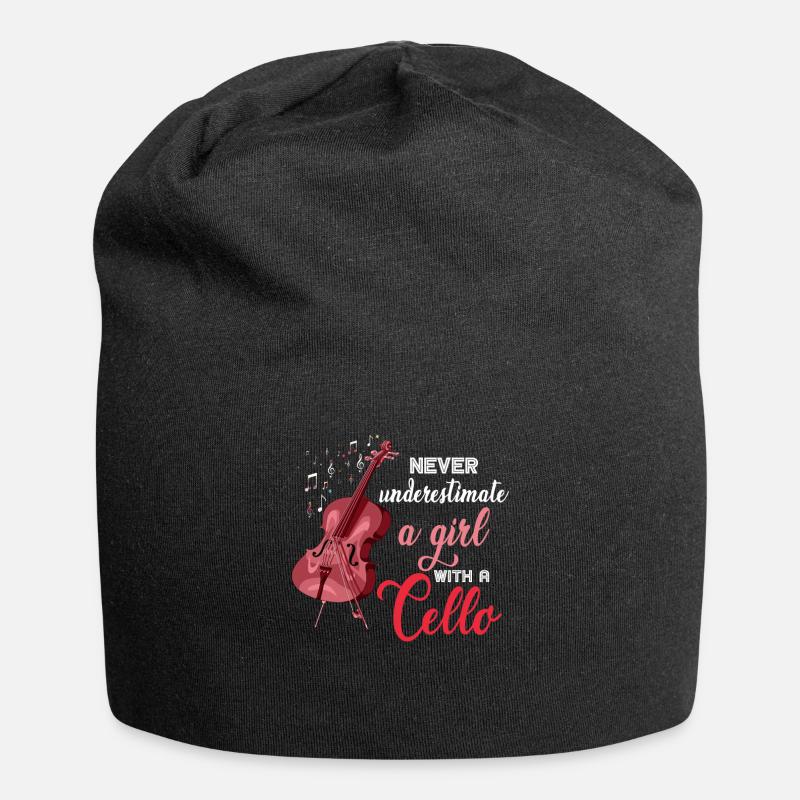 Fille instrument de violoncelle - Bonnet en jersey - noir