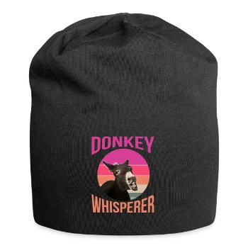 Esel, Esel Esel Liebe, Lustiger Esel - Jersey-Beanie - Schwarz - Vorne