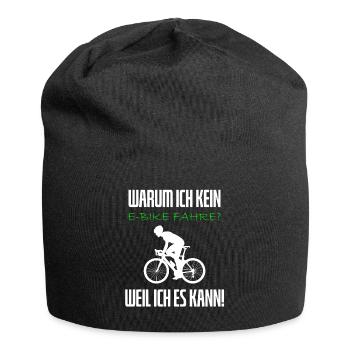 Warum ich kein E-Bike fahre - Rennradfahrer - Jersey-Beanie - Schwarz - Vorne