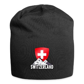 Schweiz Heimat Helvetia Berge Schweizer - Jersey-Beanie - Schwarz - Vorne