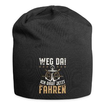 Motorboot | Bootsführerschein Geschenk Bootsfahrer - Jersey-Beanie - Schwarz - Vorne